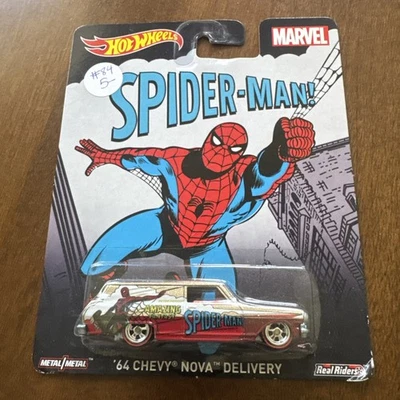 Chevy Nova 2015 Hot Wheels-'64 Delivery-Spider Man-Marvel-Real Riders Foto 1 de 4