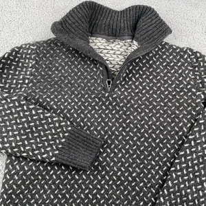 Helly Hansen Sweater Mens Large Wool 1/2 Zip Arctic Ocean Icelander Birdseye - Picture 1 of 11