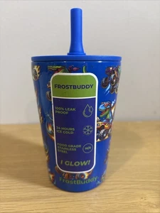 FrostBuddy​ Kinder Edelstahl Dino Monster Truck Becher Tasse Deckel Strohhalm NEU - Bild 1 von 4