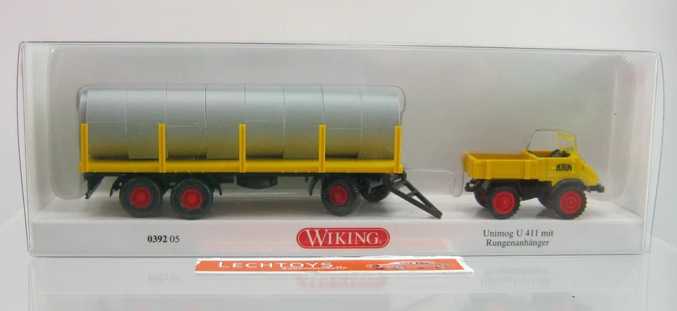 Wiking 1:87, Nr.: 392 05, Unimog U 411 Rungenanhänger Züblin, OVP - Bild 1 von 1