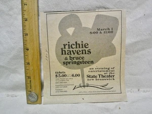 Bruce Springsteen frühe Konzertanzeige Staatstheater New Brunswick NJ 1974 - Bild 1 von 1