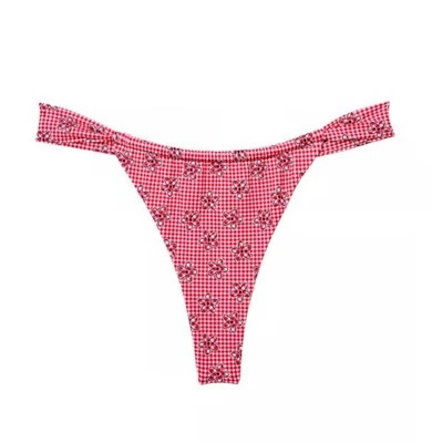 PINK by Frankies Bikinis Ladybug Gingham Bikini Bottom XL — 第 1/4 张图片