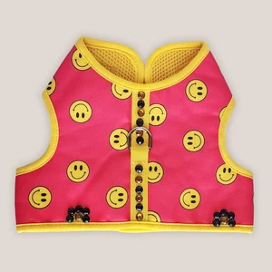 I Love You Hundegeschirr Smiley Gesichter gelb rot Haustier Weste geblendet Pailletten 23" S - Bild 1 von 6