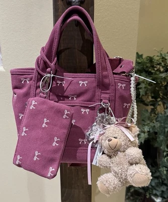 Bolso de Mano Madden Girl Mini Juego Cartera Granate Arco Acento Dije Llave Bandolera Foto 1 de 4