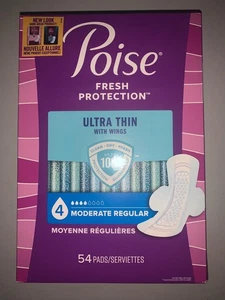 Poise Ultra Delgado Con Alas, #4 Moderado Regular, 54 Almohadillas Total - Imagen 1 de 7