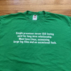 Camisa Tech Humor XL Verde Procesador Linux Microsoft Apple De Colección - Imagen 1 de 5