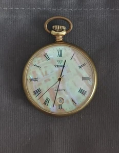 ♡♡♡ FÊTE DES MÈRES 2025 ♡♡♡ Montre De Poche Gousset Extra Fine Yema Plaqué Or - Picture 1 of 3