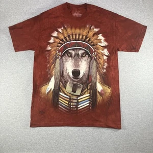 Camicia The Mountain Wolf uomo media adulto nativi copricapi piume cravatta tinta - Foto 1 di 6