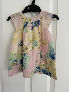 BONPOINT, PARIS STUNNING PINK, YELLOW, BLUE DESIGN LINED DRESS 6m £100+ retail - Picture 1 of 10
