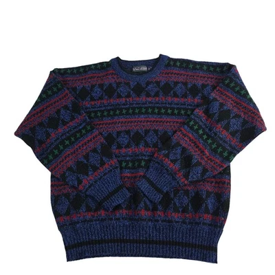 VTG Editions by Van Heusen Vintage Sweater Mens Medium Geometric Knitwear - Image 1 of 4