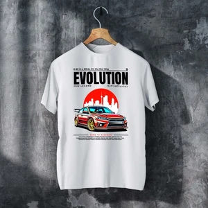JDM EVO Evolution Car T-Shirt – Turbo Street Racer Graphic Tee White - Picture 1 of 3