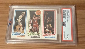 1980 Topps Larry Bird RC - Julius Erving - Magic Johnson RC PSA 6 EX - Mint - Bild 1 von 2