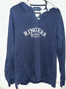 Womens Ringers western Country Rugby Jumper Navy Blue White Collar Size 10 - Picture 1 of 4