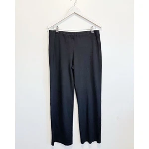 EILEEN FISHER Pantalone Nero Gamba Dritta Ponte Maglia Elastico Pull On Medium M - Foto 1 di 7