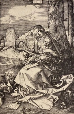 Albrecht Dürer (späterer Abzug) - Maria mit der Birne 1511 Kupferstich RAR - Bild 1 von 4