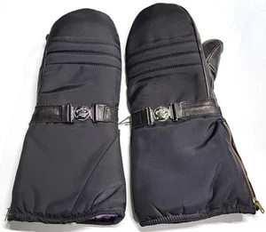 Mittens Men's Medium Snowmobile Arctic Cat Cow Hide Leather Gloves Black VTG EUC - Bild 1 von 17