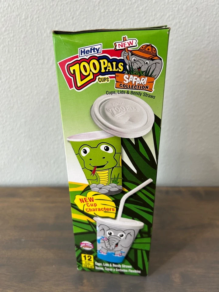 Hefty Zoo Pals Cups Safari Collection 12 Ct New Sealed Box - Image 1 of 4