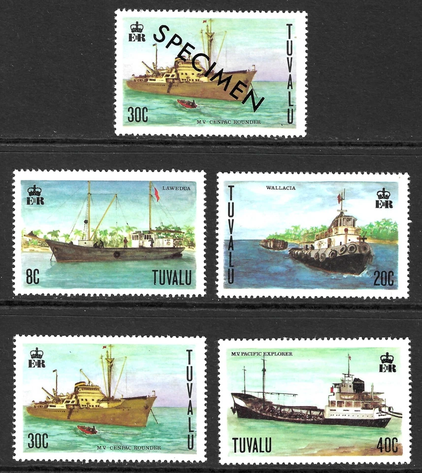 Tuvalu Scott 77-80, 79 SPECIMEN Issued 1978 Ships Boats MNH - Image 1 of 1