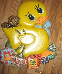 WACKY CERAMIC MOLDS Inc. Baby Duck Wall Hanging © 1979 Nursery Art - Picture 1 of 3