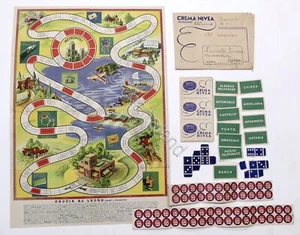 Giochi - Pubblicità Gioco da tavolo Caccia al Ladro - Omaggio Crema Nivea 1938 - Foto 1 di 2