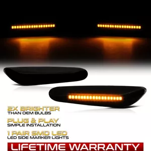 "SMOKE LENS" BMW E82 E88 E90 E92 LED Side Marker Light Signal Blinker Lamp Pair - Bild 1 von 11