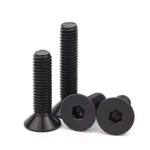 M3 M4 M5 Countersunk Bolt Allen Key Socket Screws A2 Stainless Steel Black - Picture 1 of 15
