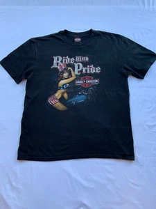 CAMISETA DE COLECCIÓN HARLEY DAVIDSON RIDE WITH PRIDE GRÁFICA CAMISETA 2011 - Imagen 1 de 5