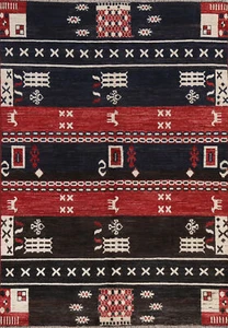 Stilvoller moderner Gabbeh Kashkoli Wollteppich - verbessern Sie Ihre Wohnkultur 5 x 7 Fuß - Bild 1 von 21