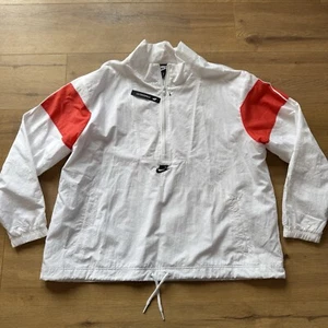 Nike CT6605-100 Women's XL 1/2 Zip Pullover Windbreaker Jacket White/Orange - Picture 1 of 10