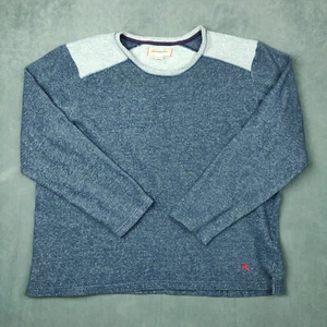 Tommy Bahama Lounge Sweatshirt Mens XXL Blue Grey Soft Cotton Fleece Wide Neck - Picture 1 of 10
