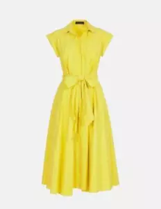 Vestido Carolina Herrera Camisero Lazo Amarillo - Imagen 1 de 3