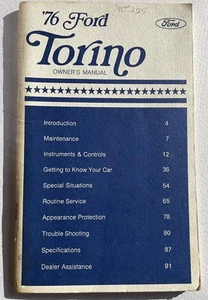 1976 Ford Torino Owner’s Manual Operator Instructions Book Guide Booklet 76 - Picture 1 of 3