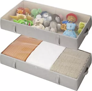 under Bed Storage Containers, Underbed Storage Bins with 6 Inches Tall, Clothes - Picture 1 of 7