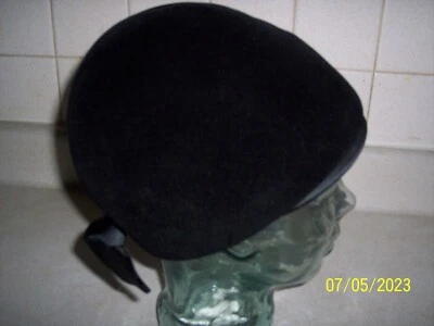 Sombrero vintage G Howard Hodge Jr 1960-70 terciopelo negro MOD talla mediana Foto 1 de 4