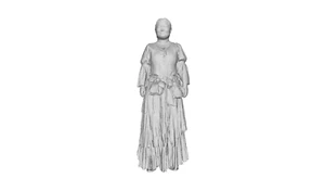 Printle V Femme 072 - Vestido de mujer medieval DnD figura para juegos de tren Dioramas - Imagen 1 de 11