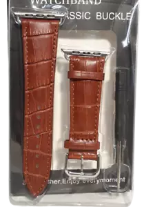 Per Apple Watch Series iWatch 38mm Cinturino Orologio in Pelle, Marrone - Foto 1 di 5