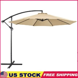 Cantilever Patio Umbrella 10ft Offset Crank Rust Resistant Outdoor Shade New - Picture 1 of 15
