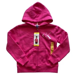 Calvin Klein Jeans Youth Hoodie Sweater Girls Size S-7/8 Pink Poppy NWT - Picture 1 of 10