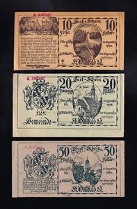 F.C. AUSTRIA , 10 - 20 - 50 HELLER 1920 , EBC+ ( XF+ ) . - Picture 1 of 2