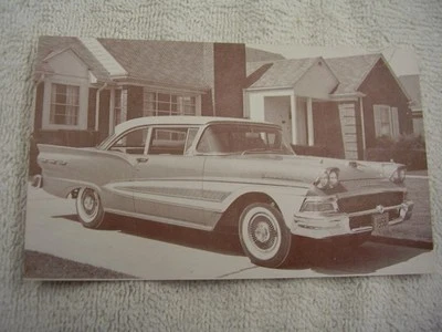1958 FORD FAIRLANE 2DR CLUB SEDAN   DEALER POSTCARD UNUSED ORIGINAL - Image 1 of 2