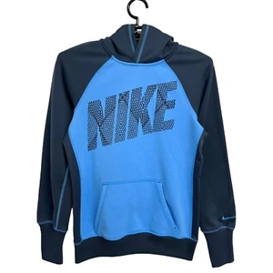 Nike junior THERMA-FIT Blue and Gray Fleece Pull Over Sweatshirt Size Small - Picture 1 of 9