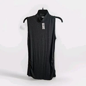 Gap Maternity Top Sleeveless Tunic Length Black Sz S Gathered Sides Lightweight - Picture 1 of 8