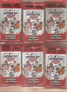 Seis tarjetas Topps 2020 de béisbol Día de apertura Jumbo Value Pack 24 -- Autógrafos??? - Imagen 1 de 1