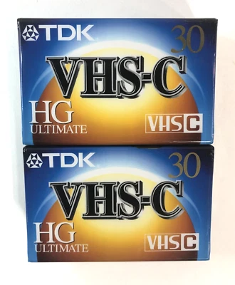 Lote de 2 fitas de vídeo para filmadora TDK VHS-C HG Ultimate - Nova - Imagem 1 de 4