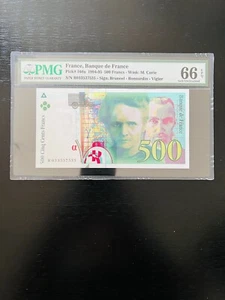 Banknote Frankreich 1995 500 Francs Pierre und Marie Curie PMG 66  - Bild 1 von 3