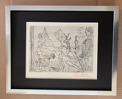 Pablo Picasso | Litografía firmada vintage 1956 | Enmarañada y enmarcada $ Edición limitada Foto 1 de 3
