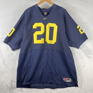 VINTAGE NIKE TEAM MICHIGAN WOLVERINES FUSSBALL BLAU GAME CUT TRIKOT #20 HERREN 56 3XL - Bild 1 von 8