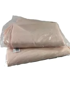 Lot of 2 Blush Pink Polyester Tablecloths 132" X 90" Wedding Banquet Caterers - Picture 1 of 3