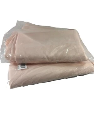 Lot of 2 Peach Polyester Tablecloths 132" X 90" Wedding Banquet Caterers - Image 1 of 3