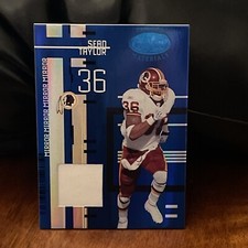 Sean Taylor 2005 Leaf Certified Game Worn Jersey Card Mirror Blue 38/50 Redskins